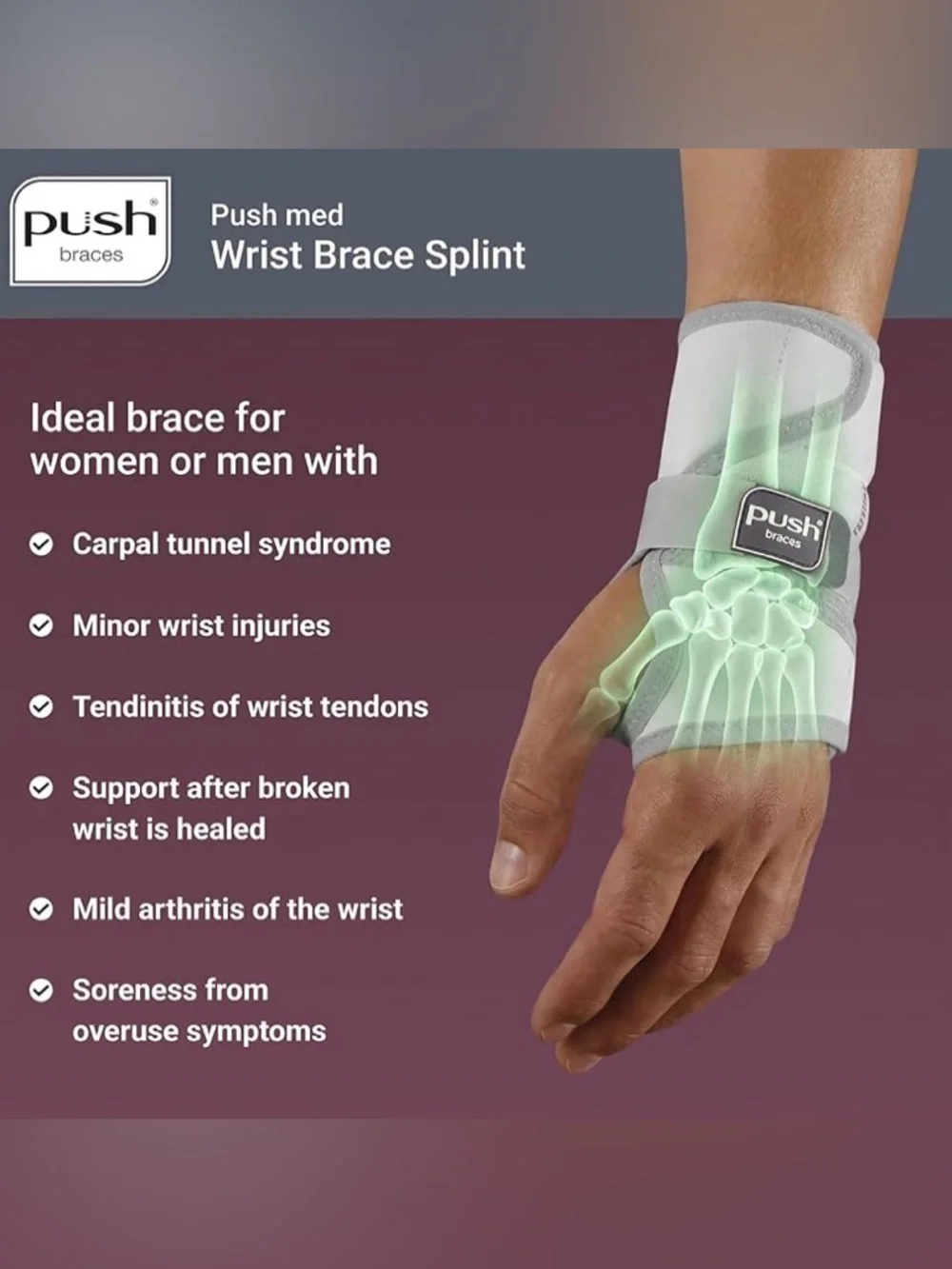 Push Med Wrist Brace - Right Hand - Size 2